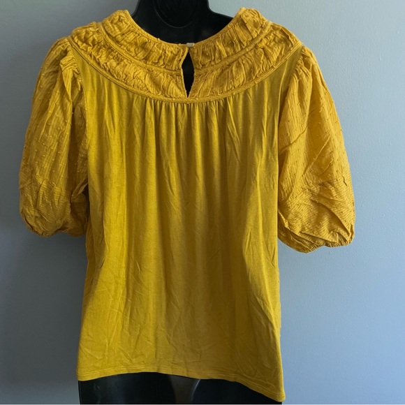 ANTHROPOLOGIE Dolan textured puff 3/4 sleeve top - Picture 3 of 8